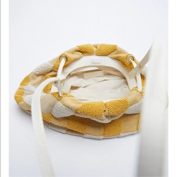 ZARA BEADED GINGHAM CROSSBODY BAG - Picture 9 of 12